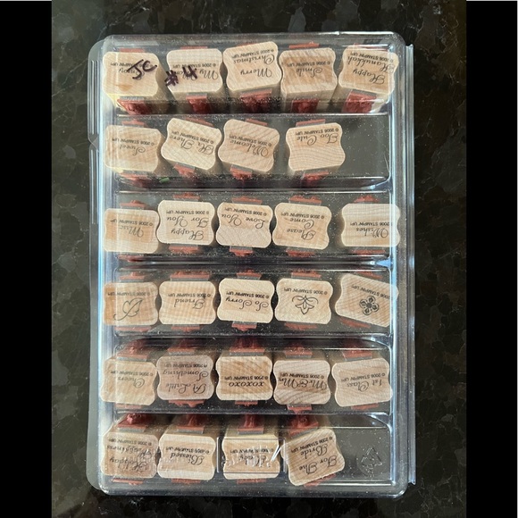 Stampin’ Up! FANCY FLEXIBLE PHRASES 56 (28 double sided pieces) stamp set - Picture 6 of 7